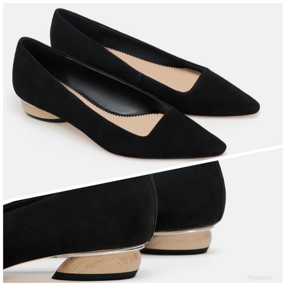 zara leather ballet flats